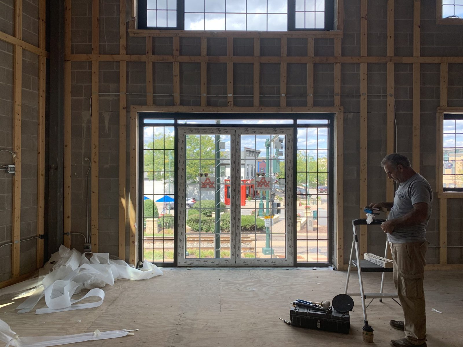 Glass door installation